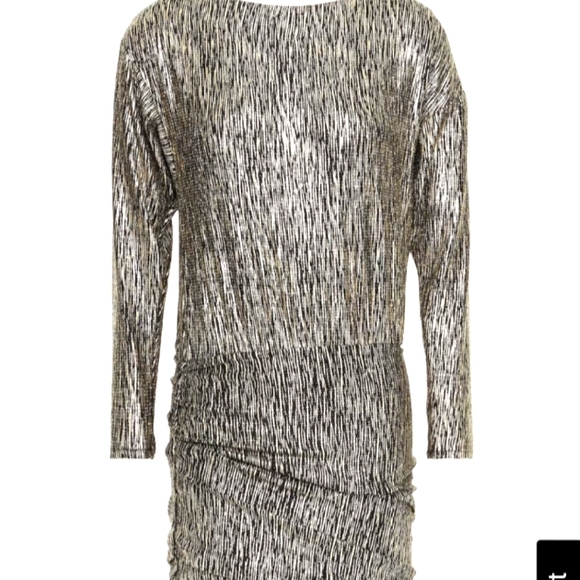 NWOT Maje Metallic Formal Holiday Silver Bodycon Mini Dress, Size Small - Picture 1 of 4
